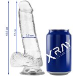 X RAY - PRZEZROCZYSTE DILDO REALISTYCZNE 18.5CM