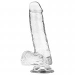 X RAY - UPRZĄŻ Z 3 PIERŚCIENIAMI + PRZEZROCZYSTE DILDO 18,5CM