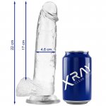 X RAY - UPRZĄŻ Z 3 PIERŚCIENIAMI + PRZEZROCZYSTE DILDO 22CM