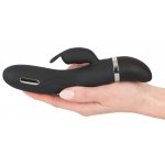 XOUXOU - ELASTYCZNY WIBRATOR ZE STYMULATOREM ŁECHTACZKI CZARNY