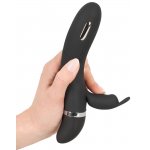 XOUXOU - ELASTYCZNY WIBRATOR ZE STYMULATOREM ŁECHTACZKI CZARNY