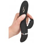 XOUXOU - ELASTYCZNY WIBRATOR ZE STYMULATOREM ŁECHTACZKI CZARNY