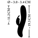 XOUXOU - ELASTYCZNY WIBRATOR ZE STYMULATOREM ŁECHTACZKI CZARNY