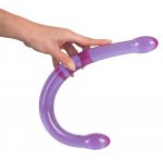 YOU2TOYS - FIOLETOWE PODWÓJNE SMUKŁE DILDO 44CM