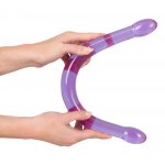 YOU2TOYS - FIOLETOWE PODWÓJNE SMUKŁE DILDO 44CM