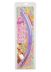 YOU2TOYS - FIOLETOWE PODWÓJNE SMUKŁE DILDO 44CM