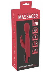 YOU2TOYS - CZARNO/CZERWONY OGRZEWANY WIBRATOR KRÓLICZEK 26,5CM