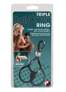 YOU2TOYS - PIERŚCIEŃ NA PENISA Z DWOMA PIERŚCIENIAMI NA JĄDRA