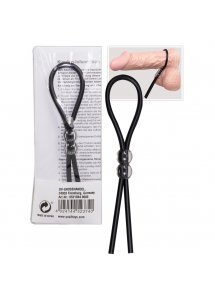 YOU2TOYS - CZARNA PĘTLA NA PENISA Z DWOMA KORALIKAMI