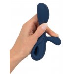 JULIE LOVETOYS - ELASTYCZNY WIBRATOR ZE STYMULACJĄ ŁECHTACZKI NIEBIESKI