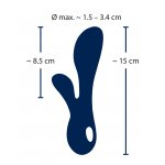 JULIE LOVETOYS - ELASTYCZNY WIBRATOR ZE STYMULACJĄ ŁECHTACZKI NIEBIESKI