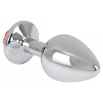 YOU2TOYS - SREBRNY KOREK ANALNY Z CZERWONĄ RÓŻĄ