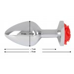 YOU2TOYS - SREBRNY KOREK ANALNY Z CZERWONĄ RÓŻĄ