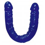 YOU2TOYS - ZAKRZYWIONE PODWÓJNE DŁUGIE DILDO 43CM NIEBIESKIE