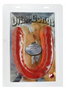 YOU2TOYS - ZAKRZYWIONE PODWÓJNE DŁUGIE DILDO 43CM CZERWONE