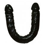 YOU2TOYS - ZAKRZYWIONE PODWÓJNE DŁUGIE DILDO 43CM CZARNE