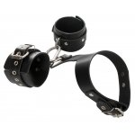 ZADO - ZESTAW DO KRĘPOWANIA SZYI Z PIERŚCIENIEM I DWA MANKIETY NA RĘCE BDSM