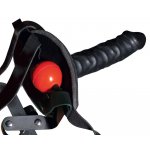 ZADO - SKÓRZANA UPRZĄŻ NA GŁOWĘ Z DILDO I KNEBLEM