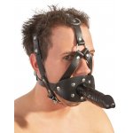 ZADO - SKÓRZANA UPRZĄŻ NA GŁOWĘ Z DILDO I KNEBLEM