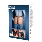 ZADO - SKÓRZANE STRINGI Z 2 ŻYLASTYMI DILDAMI 