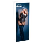 ZADO - SKÓRZANY GORSET Z SUWAKIEM I SZNUROWANY TYŁ