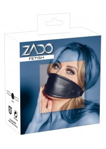 ZADO - SILIKONOWY KNEBEL Z MASKĄ SKÓRZANĄ 2IN1
