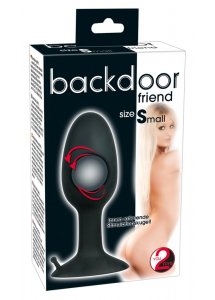 MALY ZAOKRĄGLONY KOREK ANALNY Z KULKĄ STYMULACYJNĄ/SMALL SILICONE PLUG