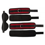 KAJDANKI NA RĘCE I NOGI Z MASKĄ CZARNO-CZERWONE/RESTRAINT SET HOGTIE