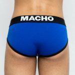 MACHO MS129 - MĘSKIE SLIPY Z ELEGANCKIM HAFTEM NIEBIESKIE