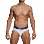 MACHO MX074 - SEKSOWNE KRÓTKIE DOPASOWANE MĘSKIE SLIPY BIAŁE