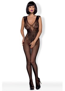 OBSSESIVE N112 BODYSTOCKING CZARNE WZORZYSTE 50005-11